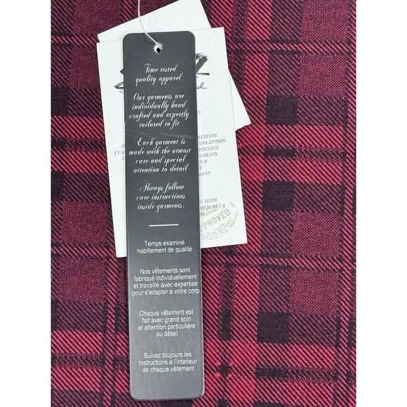 Seven 7 Red Plaid Peek a boo Back Long Sleeve Boat Neck‎ Blouse Shirt L. - Picture 5 of 7